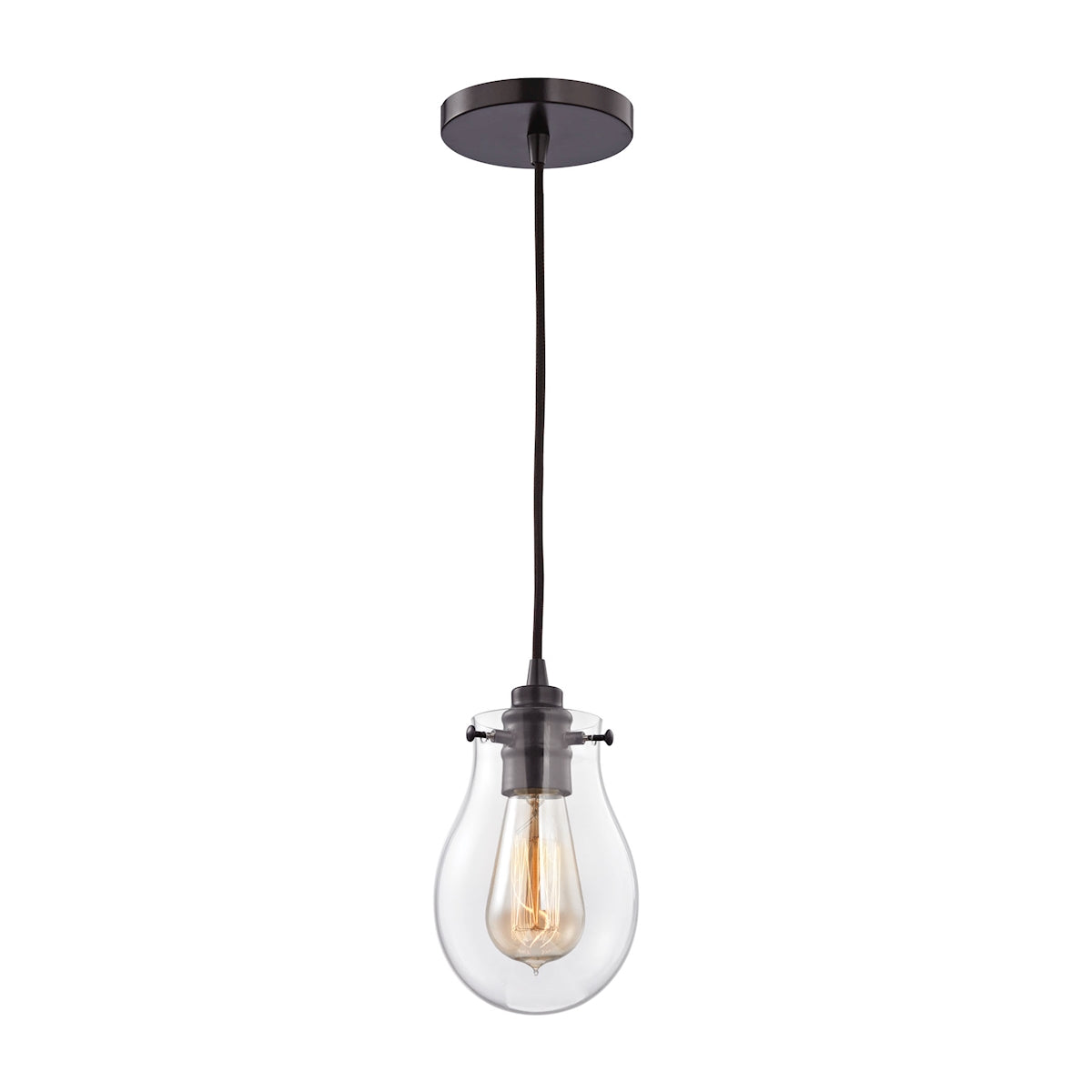 Jaelyn 1-Light Mini Pendant in Oil Rubbed Bronze with Clear Glass