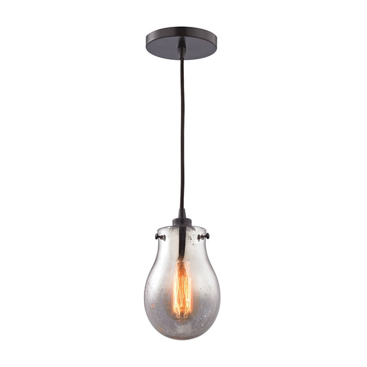 Jaelyn 1-Light Mini Pendant in Oil Rubbed Bronze with Mercury Glass