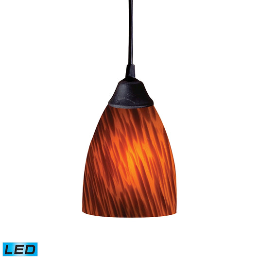 Classico 1-Light Mini Pendant in Dark Rust with Espresso Glass - Includes LED Bulb