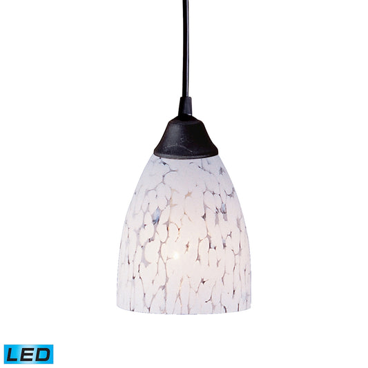 Classico 1-Light Mini Pendant in Dark Rust with Snow White Glass - Includes LED Bulb