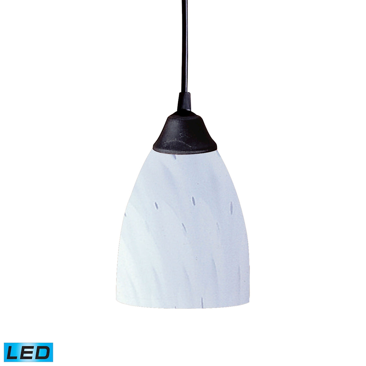 Classico 1-Light Mini Pendant in Dark Rust with Simple White Glass - Includes LED Bulb
