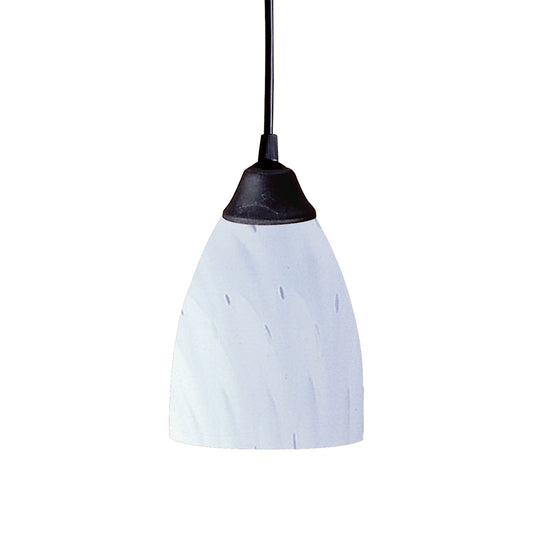 Classico 1-Light Mini Pendant in Dark Rust with Simple White Glass