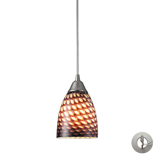 Arco Baleno 1-Light Mini Pendant in Satin Nickel with Coco Glass - Includes Adapter Kit