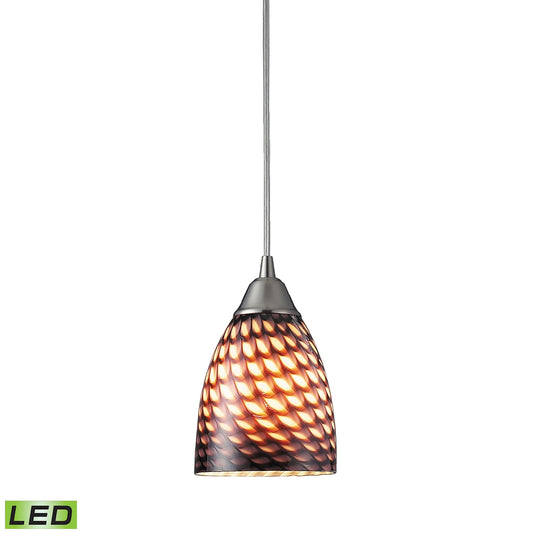 Arco Baleno 1-Light Mini Pendant in Satin Nickel with Coco Glass - Includes LED Bulb