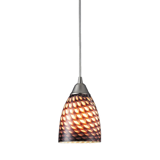 Arco Baleno 1-Light Mini Pendant in Satin Nickel with Coco Glass