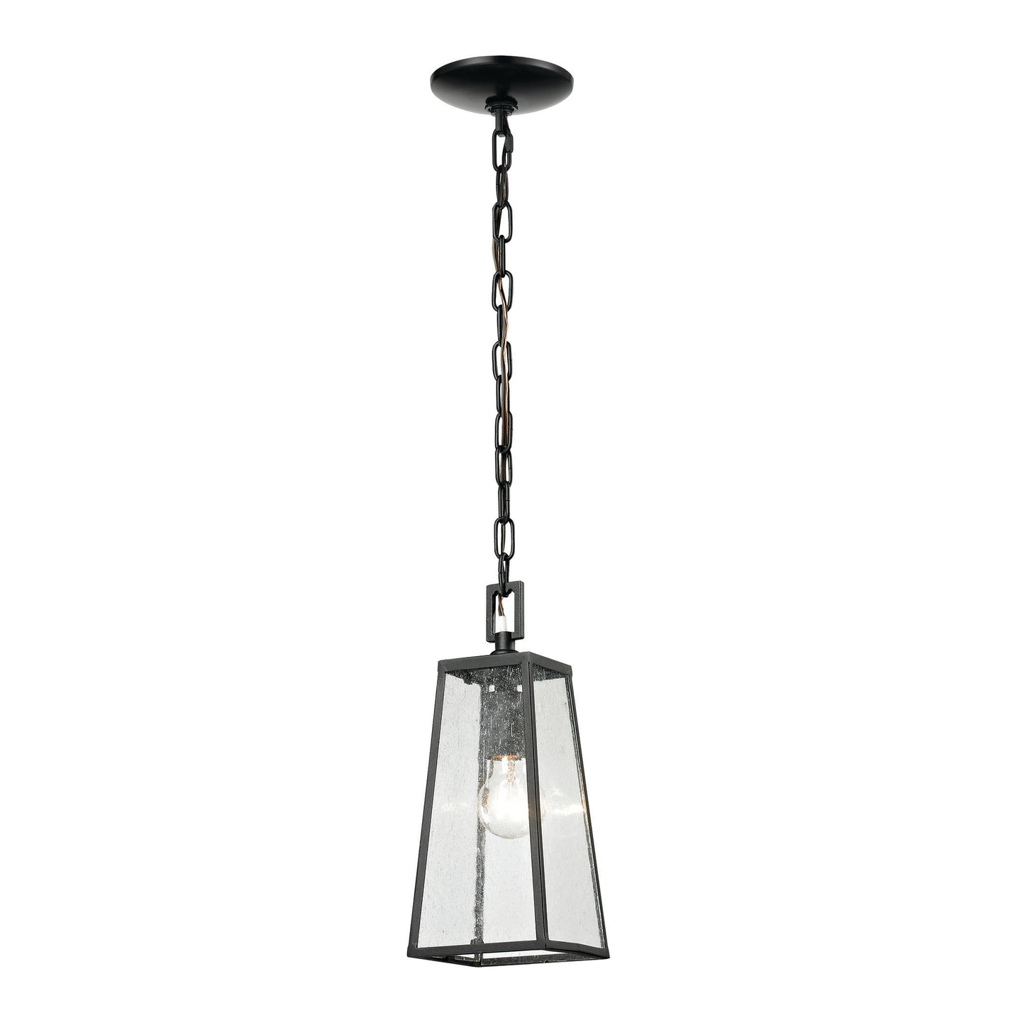 Meditterano 1-Light Outdoor Pendant in Matte Black