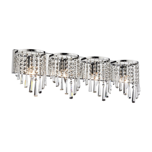 Jariah 4-Light Vanity Lamp in Polished Chrome with Clear Crystal