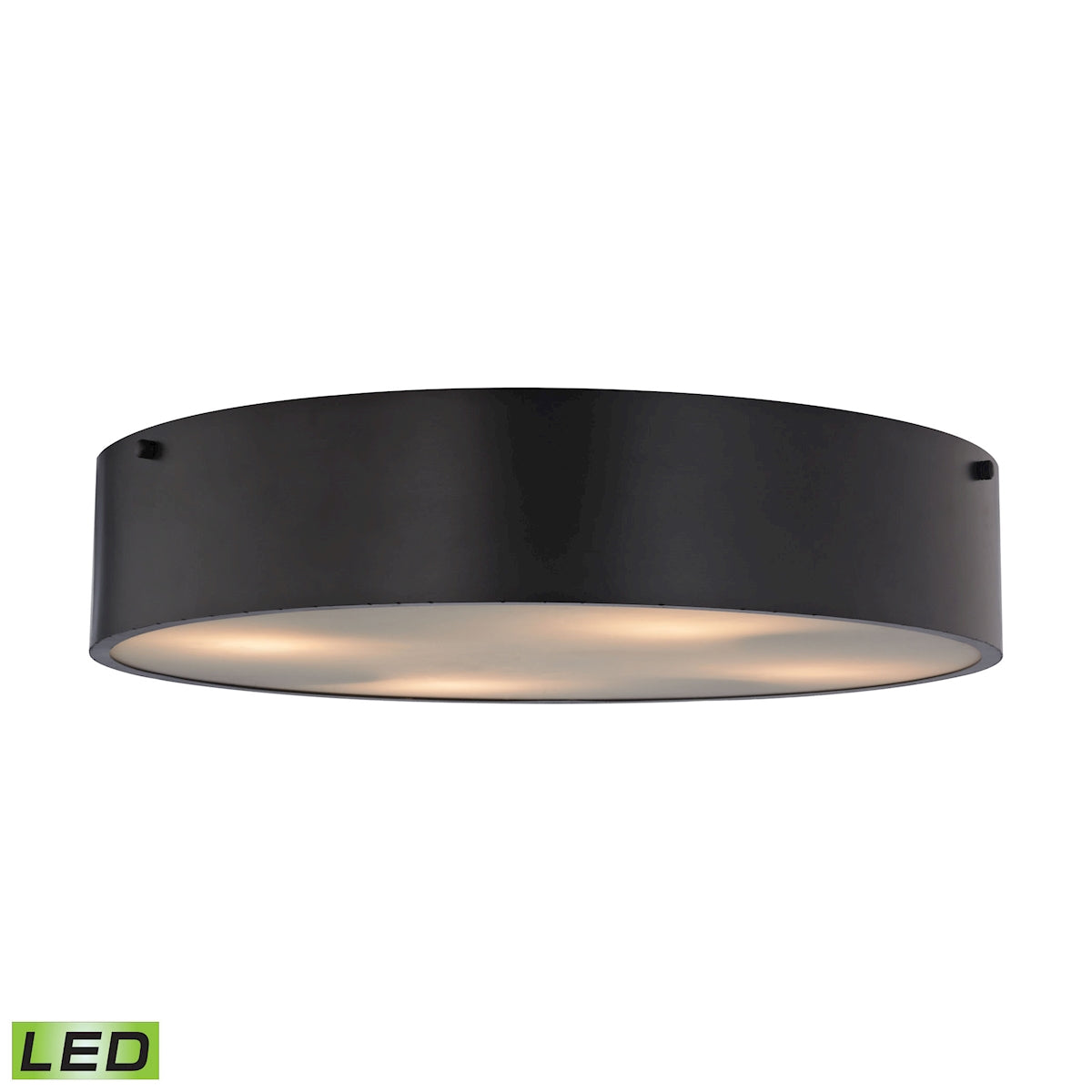 Clayton 4-Light Flush Mount in Oiled Bronze with Black Shade - Includes LED Bulbs