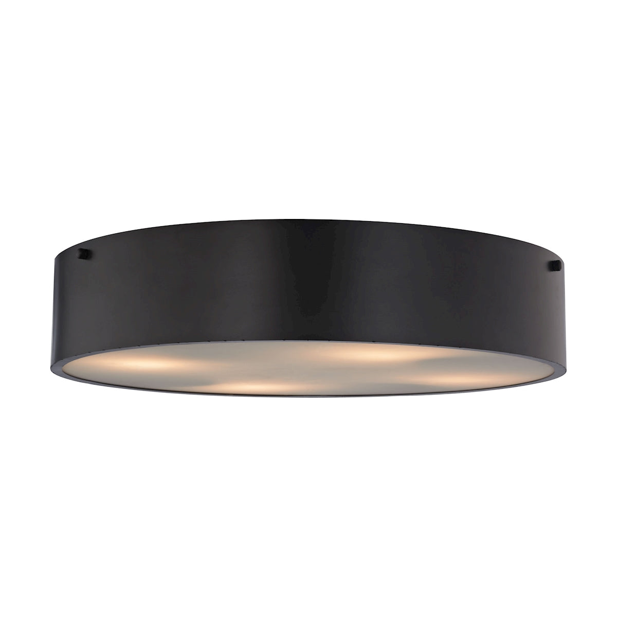 Clayton 4-Light Flush Mount in Oiled Bronze with Black Shade
