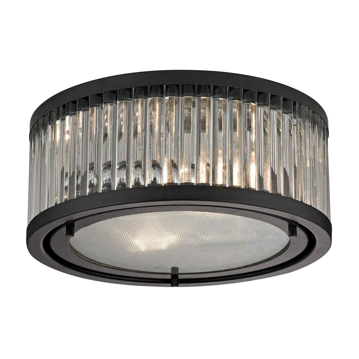 Linden Manor 2-Light Flush Mount in Oil Rubbed Bronze with Diffuser