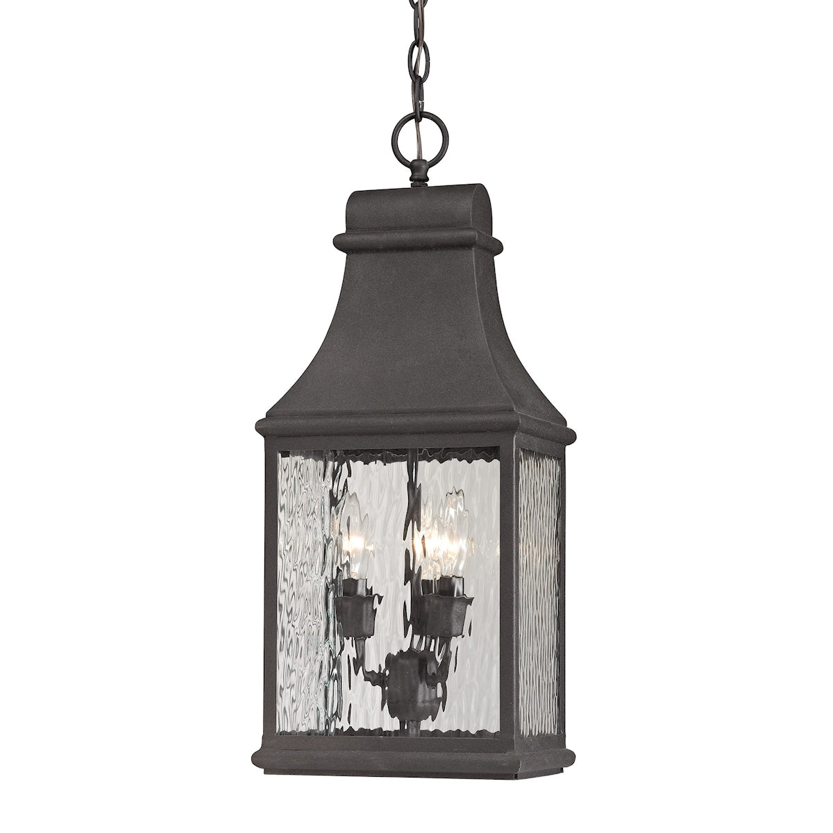 Forged Jefferson 3-Light Outdoor Pendant in Charcoal
