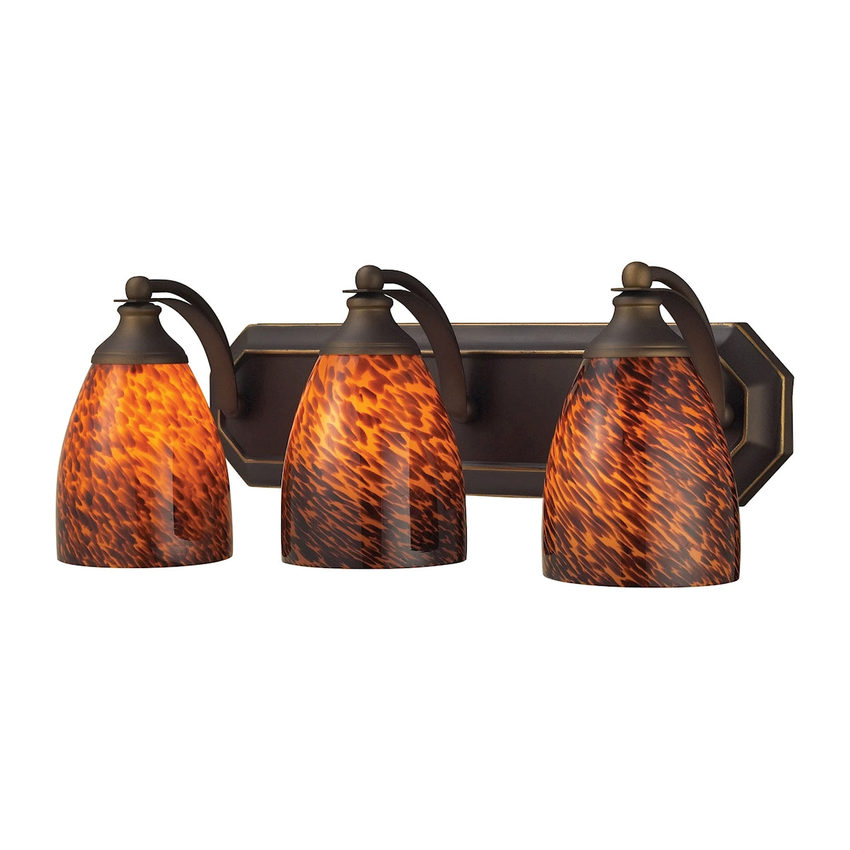 Mix-N-Match Vanity 3-Light Wall Lamp in Aged Bronze with Espresso Glass