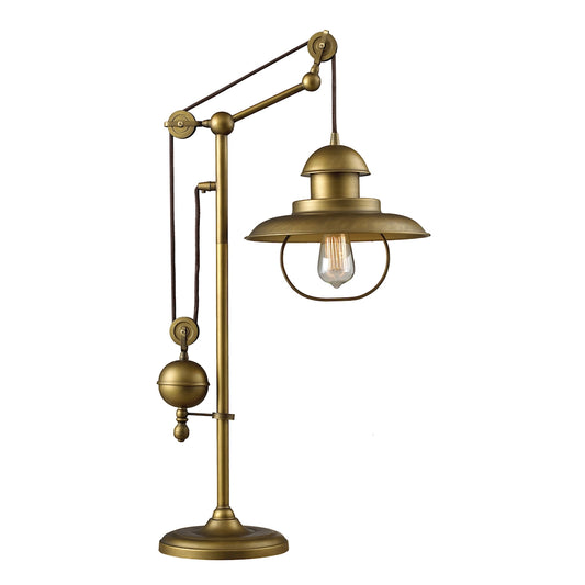 Farmhouse Adjustable Table Lamp in Antique Brass (D2252)