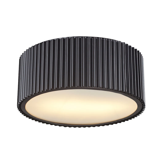 Brendon 2-Light Flush Mount in Oil Rubbed Bronze with Diffuser