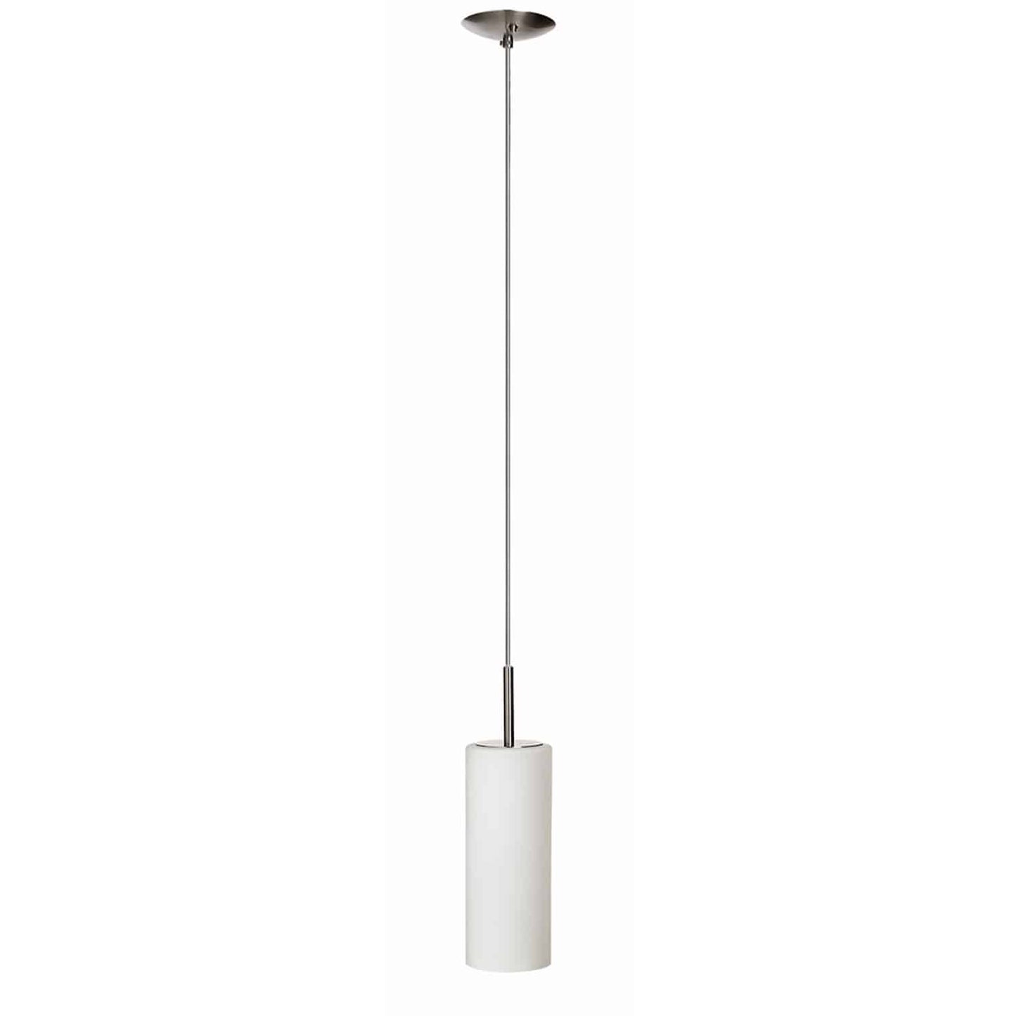 Dainolite 83202-SC-WH 1 Light Pendant, Satin Chrome, White Frosted Glass