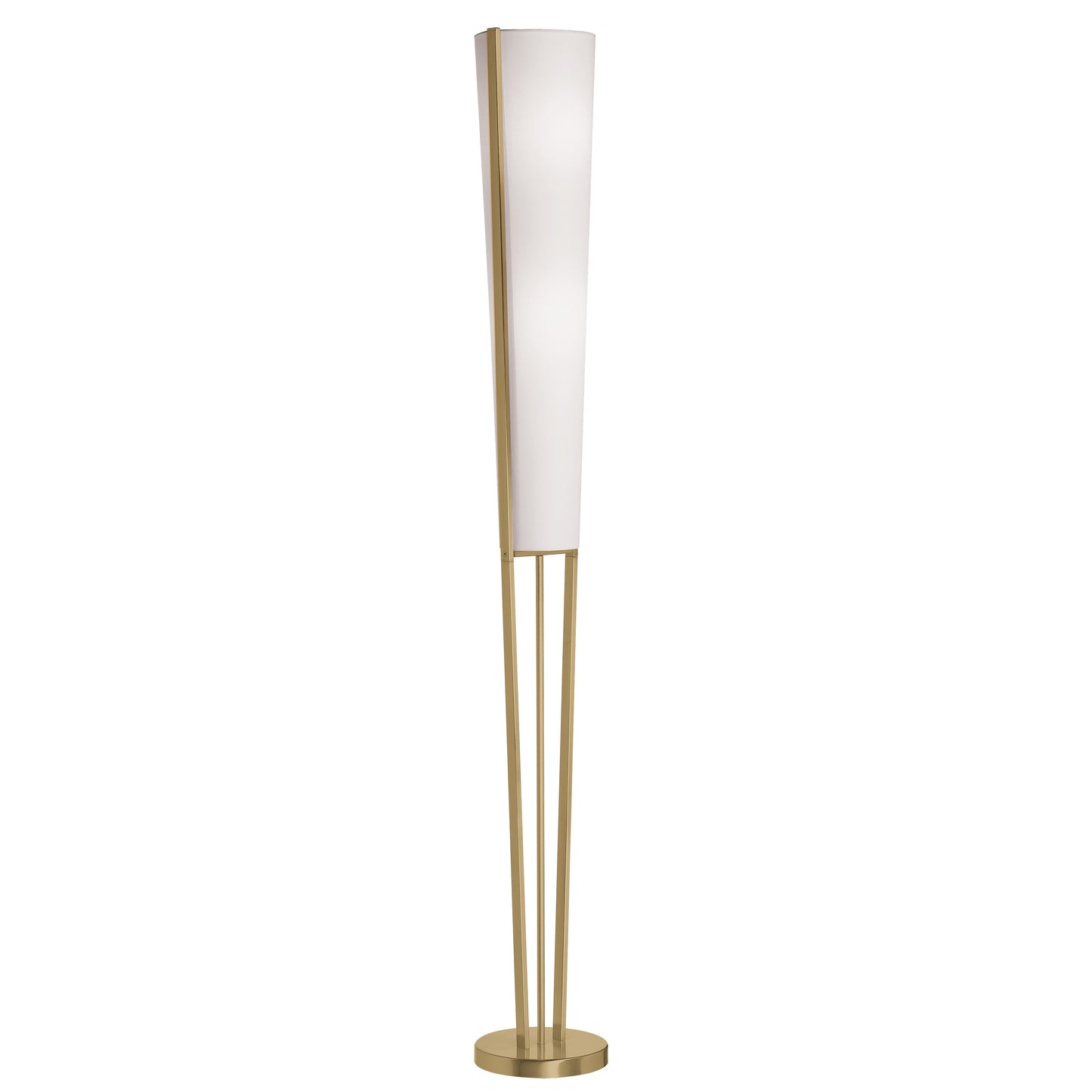 Dainolite 83323F-AGB 2 Light Incandescent Floor Lamp, Aged Brass with White Shade