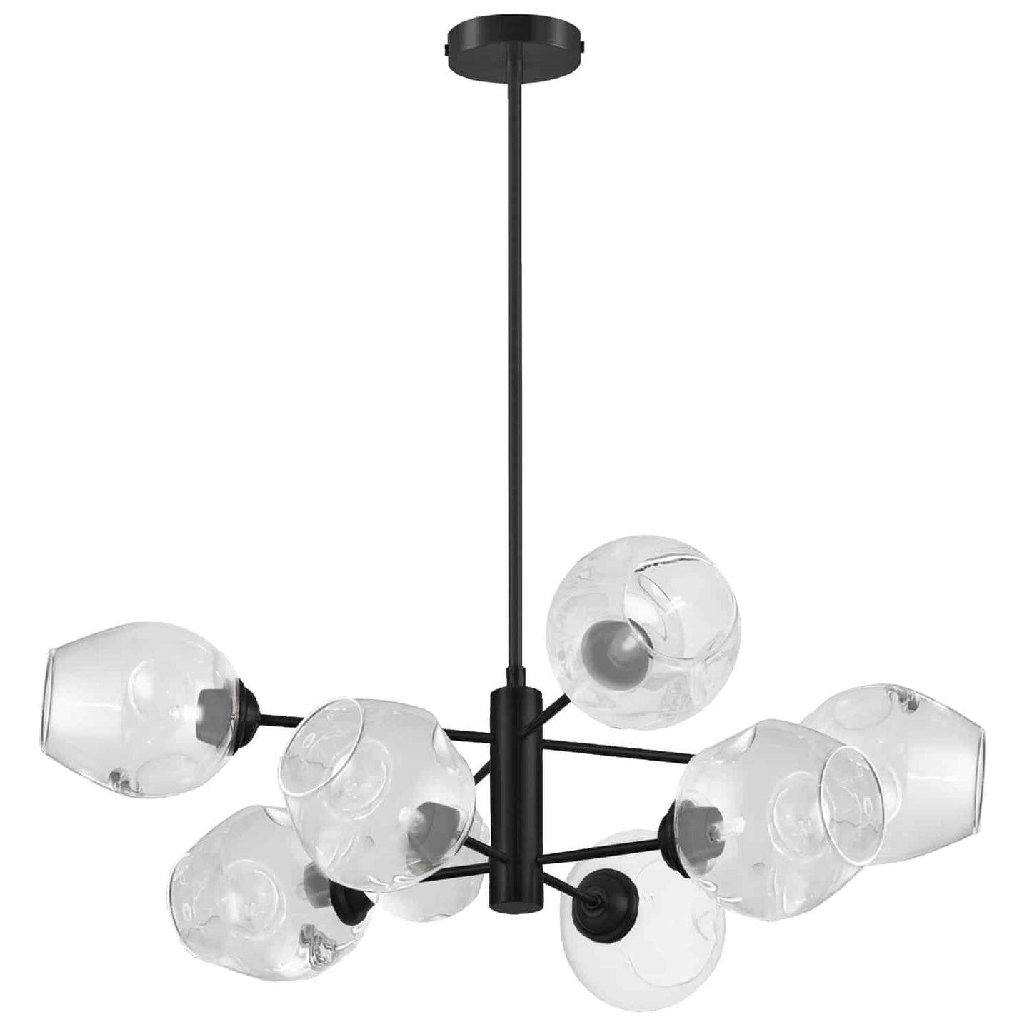 Dainolite ABI-268P-MB-CLR 8 Light Halogen Matte Black Pendant w/ Clear Glass