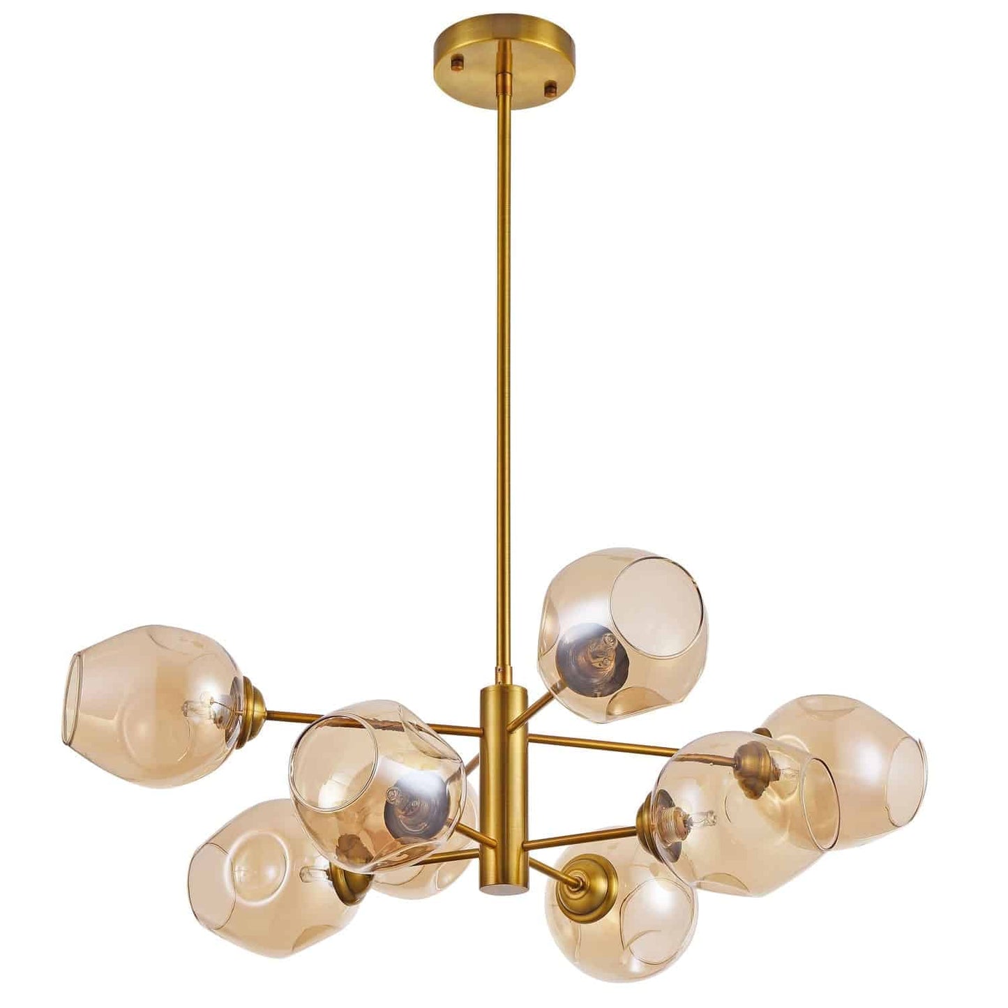 Dainolite ABI-268P-VB 8 Light Round Pendant, Vintage Bronze Finish with Champagne Glass