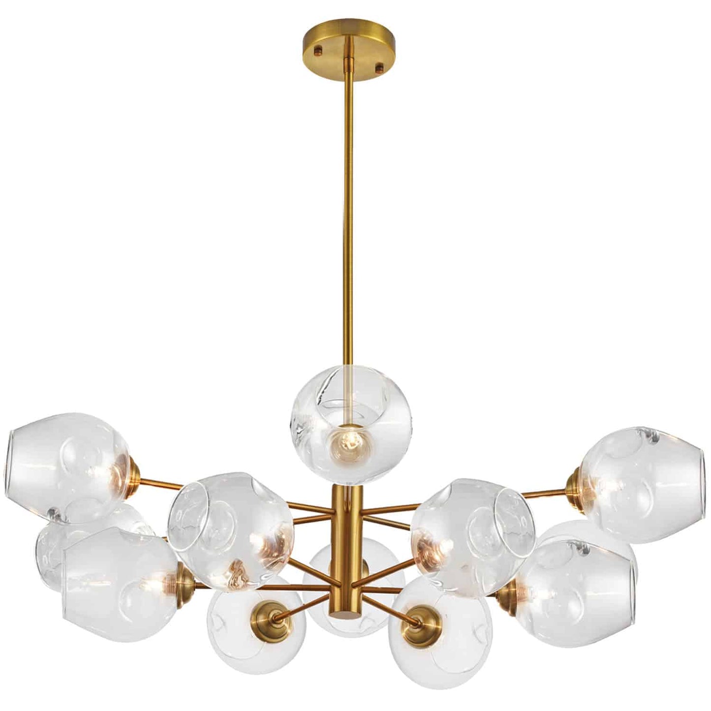 Dainolite ABI-3312P-VB-SP-CLR 12 Light Halogen Pendant, Vintage Bronze with Clear Glass