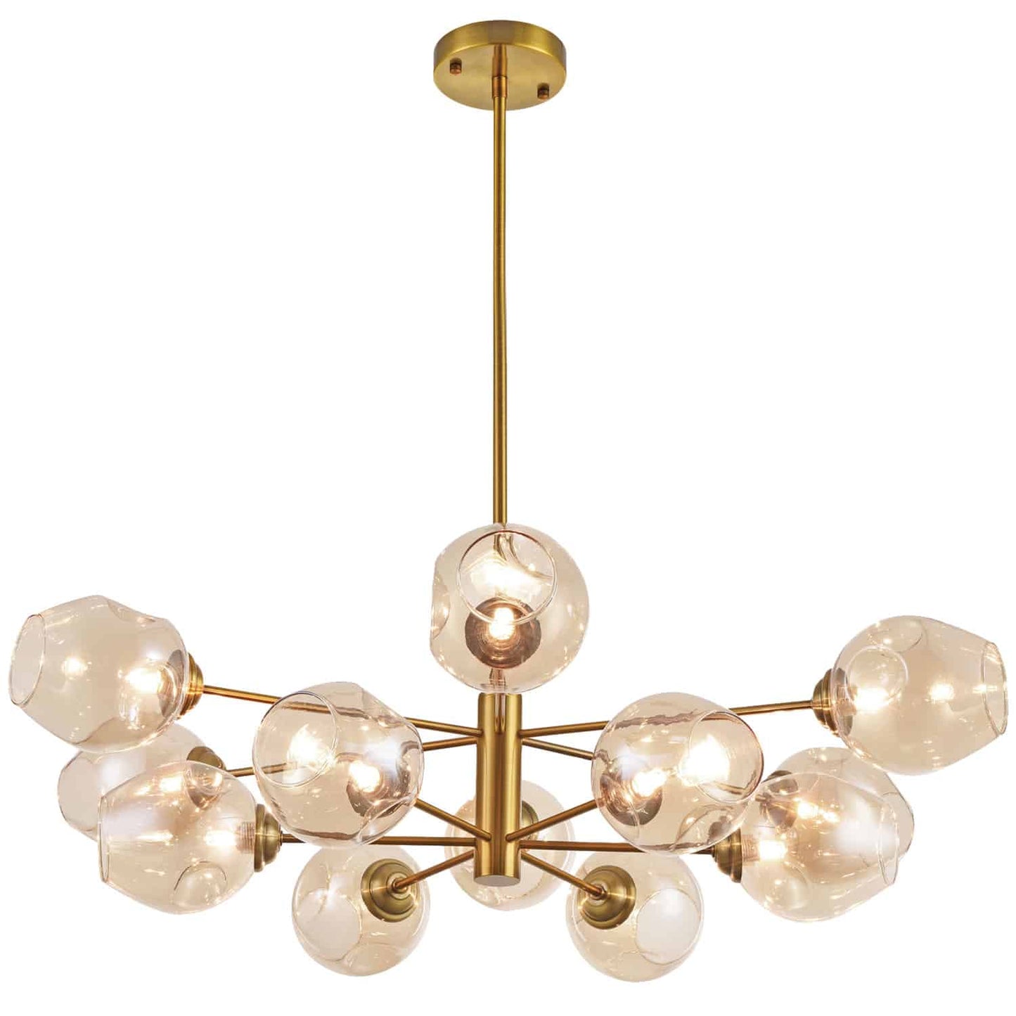 Dainolite ABI-3312P-VB 12 Light Pendant, Vintage Bronze Finish with Champagne Glass