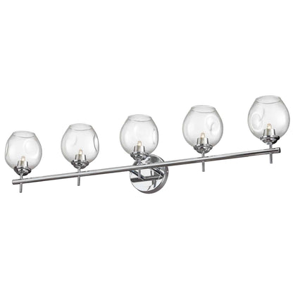 Dainolite ABI-365W-PC 5 Light Halogen Vanity Polished Chrome with Clear Glass