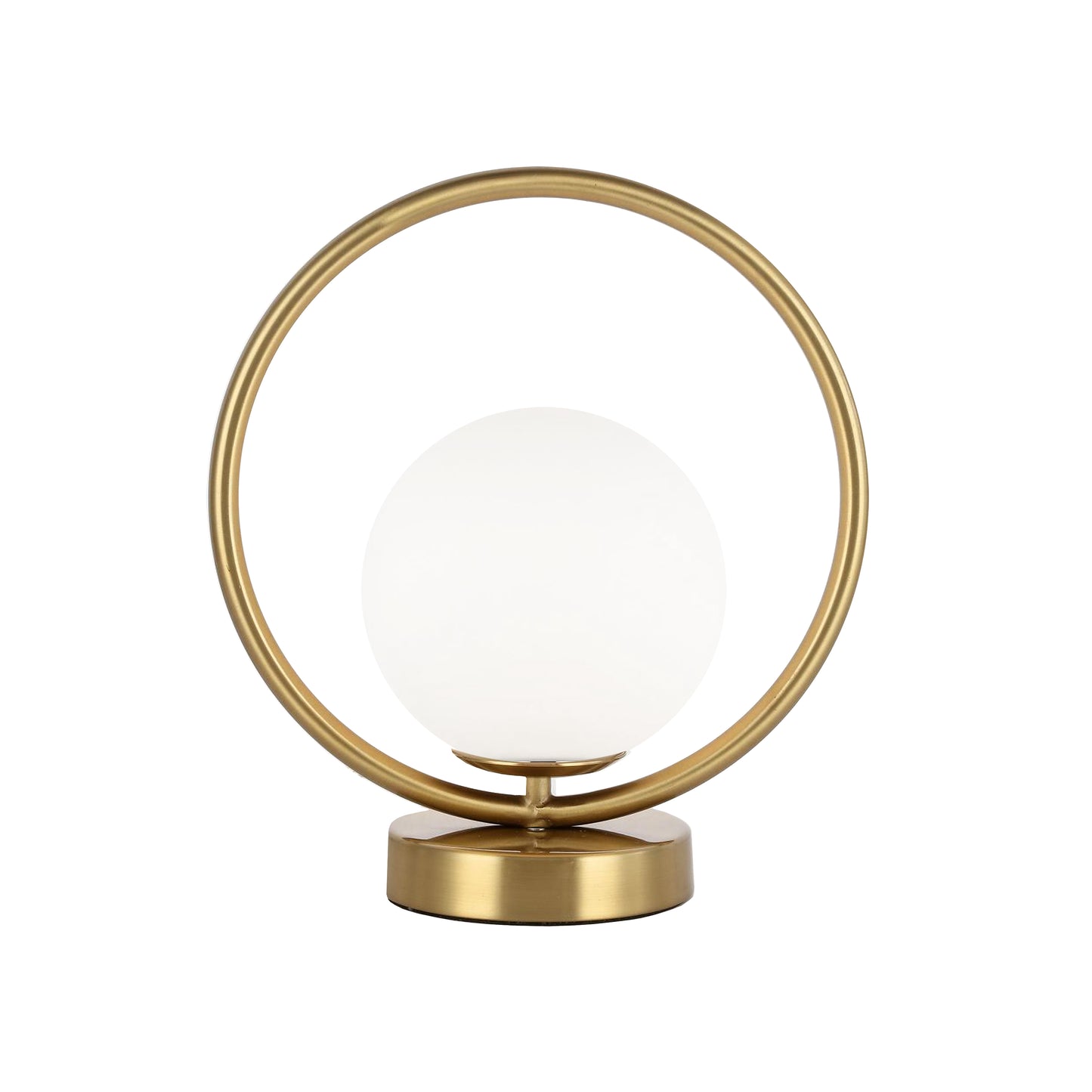 Dainolite ADR-101T-AGB 1 Light Halogen Table Lamp Aged Brass Finish with White Glass