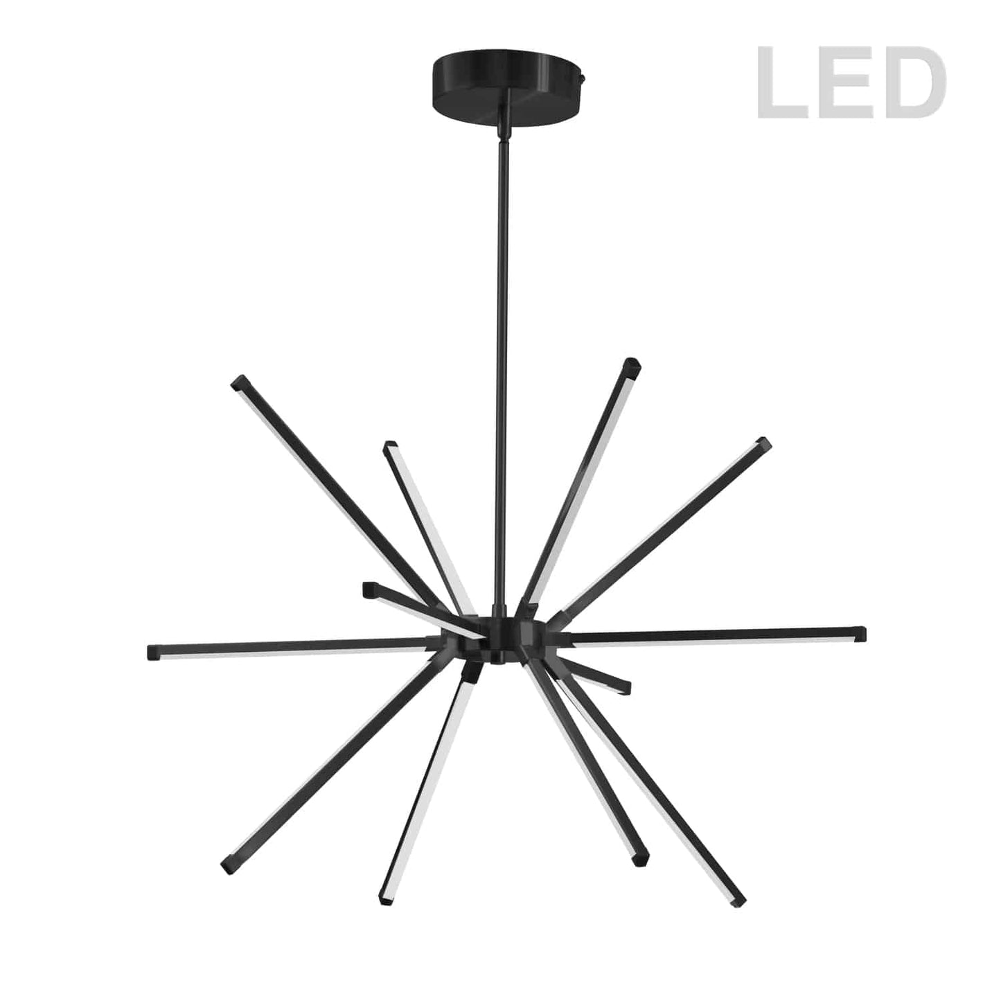 Dainolite ARY-2032LEDC-MB 32 Watt LED Chandelier Matte Black w/ White Acrylic Diffuser