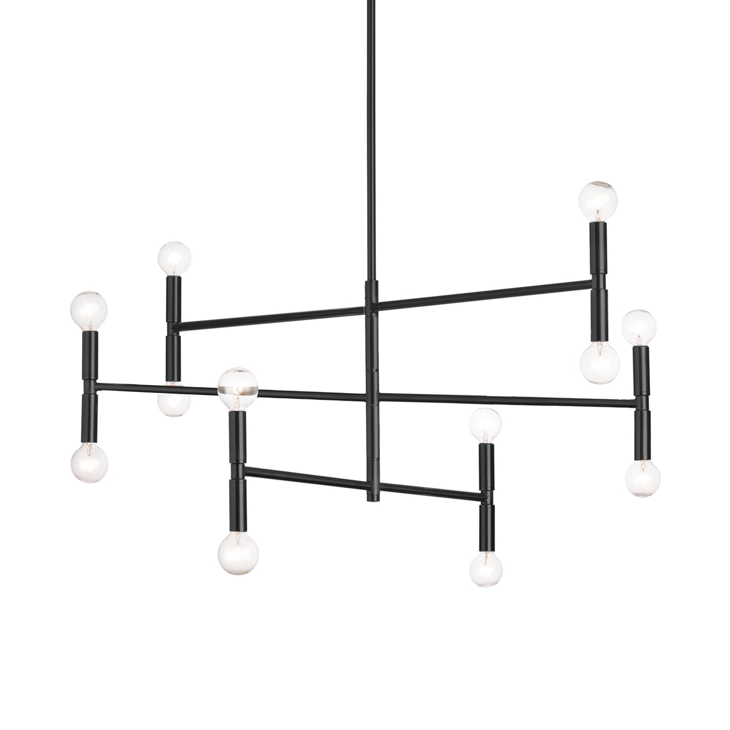 Dainolite AVA-3012C-MB 12 Light Incandescent Matte Black Chandelier