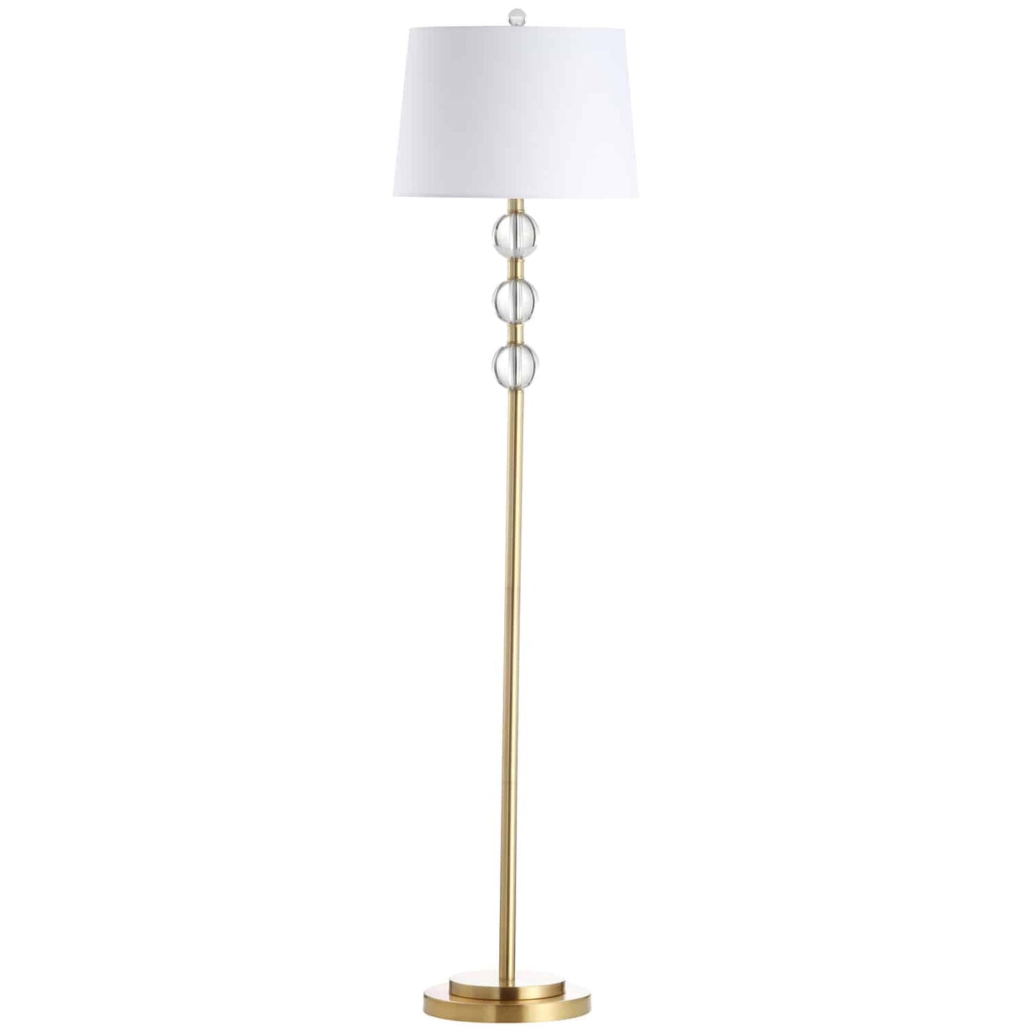 Dainolite C182F-AGB 1 Light Incandescent Crystal Floor Lamp, Aged Brass with White Shade