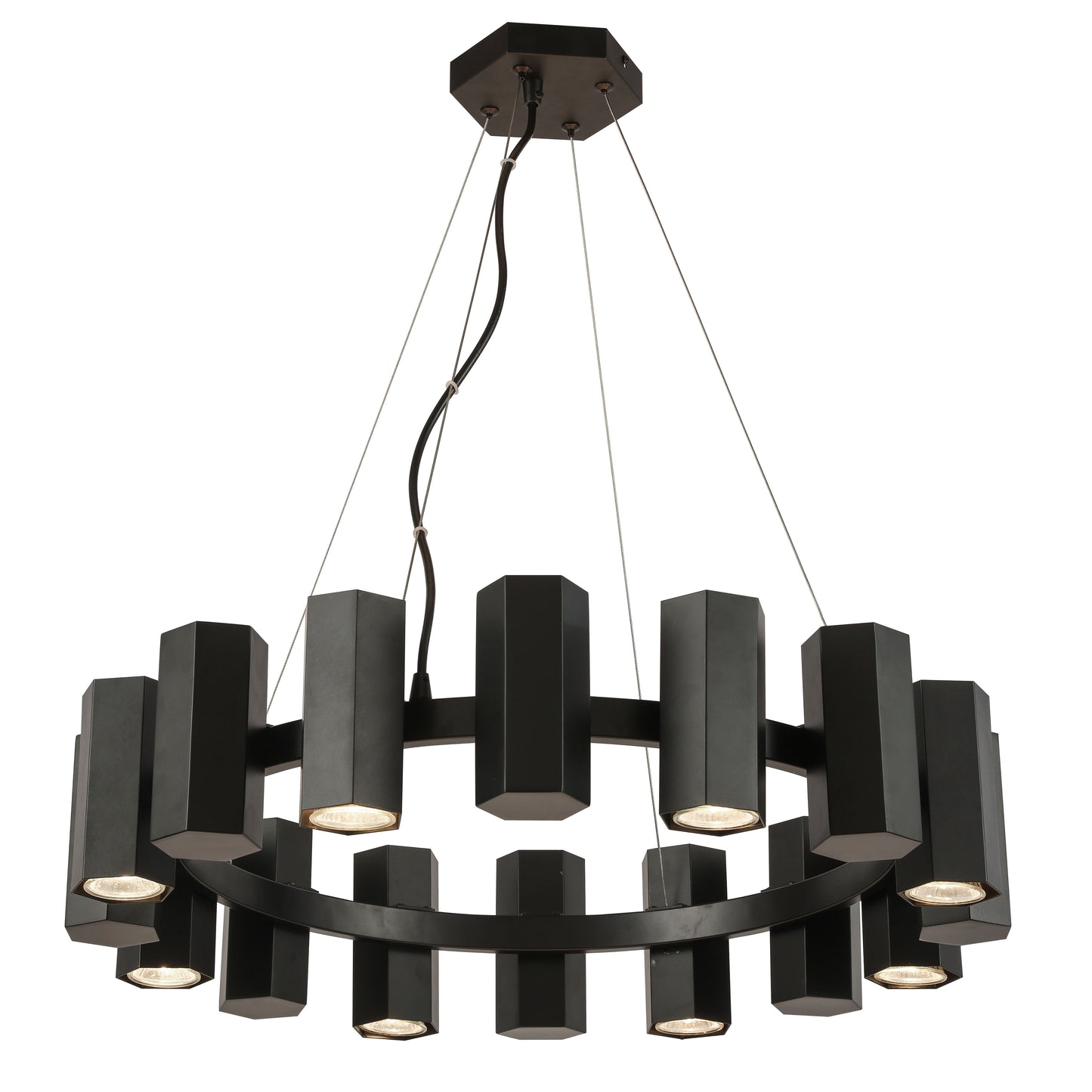 Dainolite CEN-2416C-MB 16 Light Halogen Matte Black Chandelier