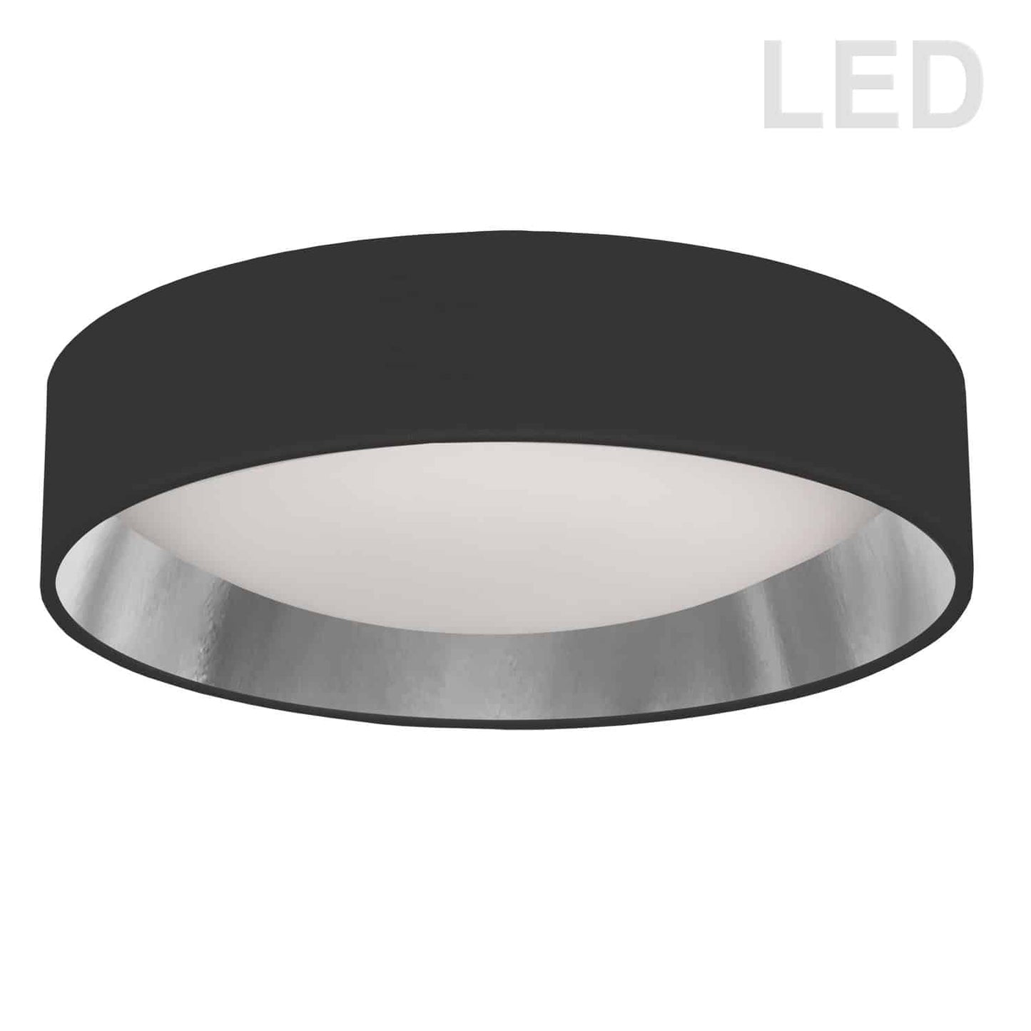 Dainolite CFLD-1522-697 15" Light Flush Mount Fixture Black/Silver Shade