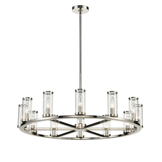 CH309012PNCG Revolve 12 Light 32-5/8" Polished Nickel | Clear Glass Chandelier