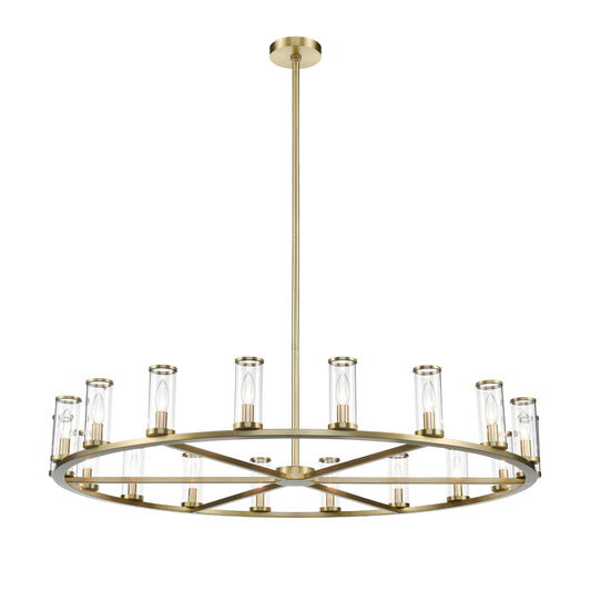 CH309018NBCG Revolve 18 Light 47-3/8" Natural Brass | Clear Glass Chandelier