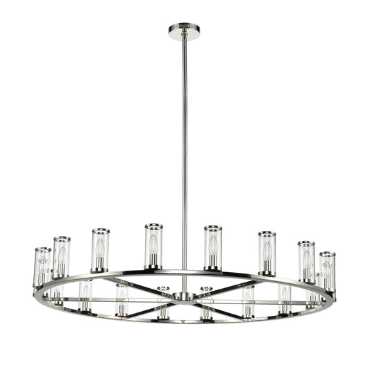 CH309018PNCG Revolve 18 Light 47-3/8" Polished Nickel | Clear Glass Chandelier