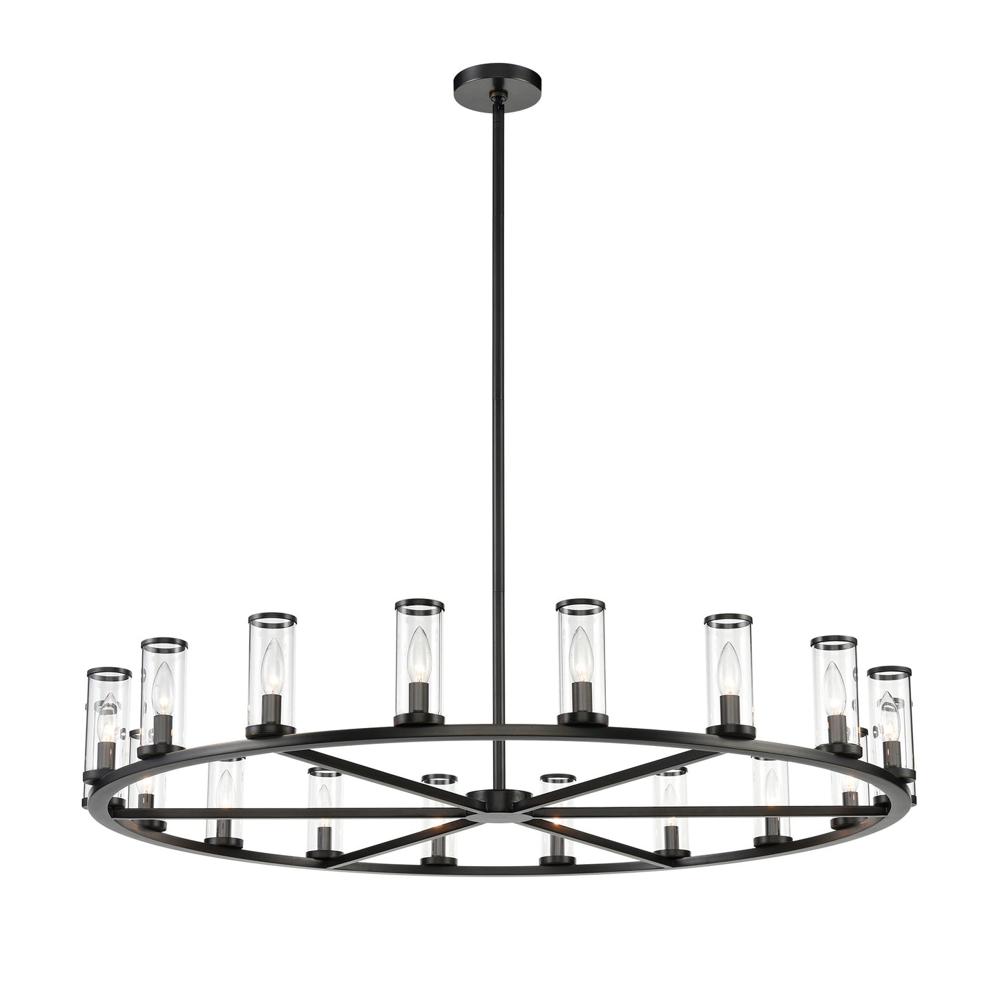 CH309018UBCG Revolve 18 Light 47-3/8" Urban Bronze | Clear Glass Chandelier