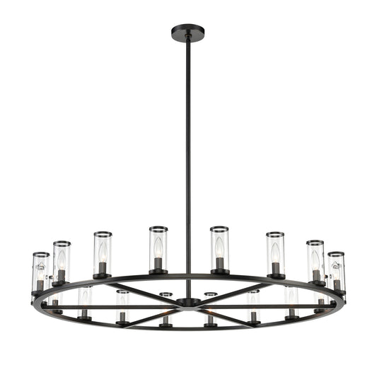 CH309018UBCG Revolve 18 Light 47-3/8" Urban Bronze | Clear Glass Chandelier