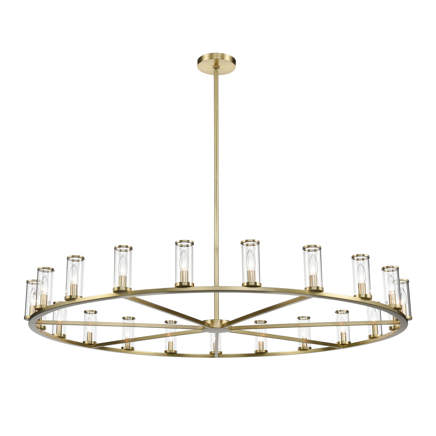 CH309021NBCG Revolve 21 Light 60-1/8" Natural Brass | Clear Glass Chandelier