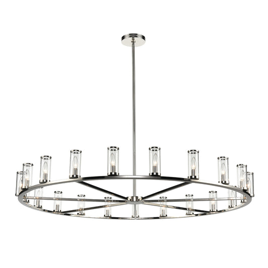 CH309021PNCG Revolve 21 Light 60-1/8" Polished Nickel | Clear Glass Chandelier