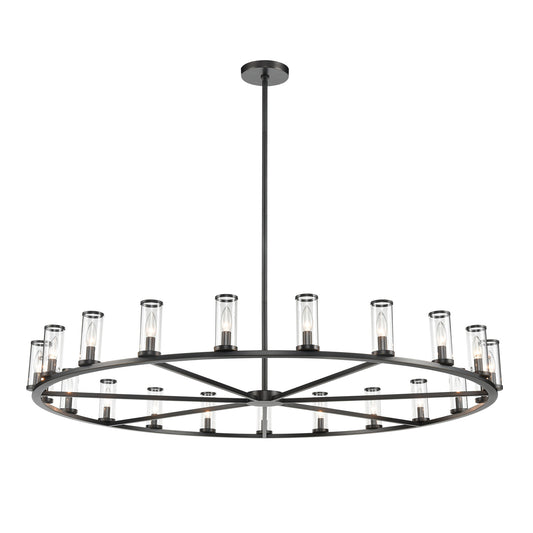 CH309021UBCG Revolve 21 Light 60-1/8" Urban Bronze | Clear Glass Chandelier