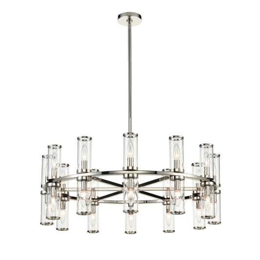 CH309024PNCG Revolve 24 Light 32-5/8" Polished Nickel | Clear Glass Chandelier