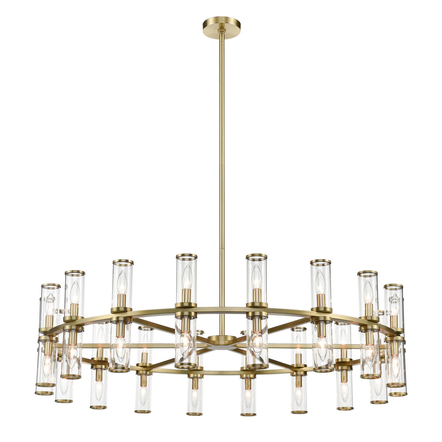 CH309036NBCG Revolve 36 Light 47-3/8" Natural Brass | Clear Glass Chandelier