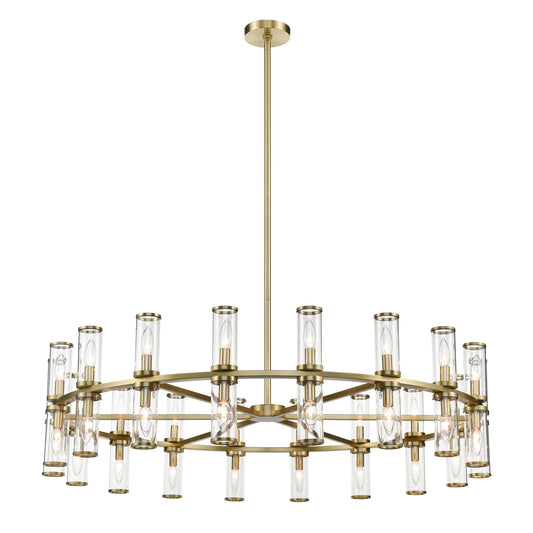 CH309036NBCG Revolve 36 Light 47-3/8" Natural Brass | Clear Glass Chandelier