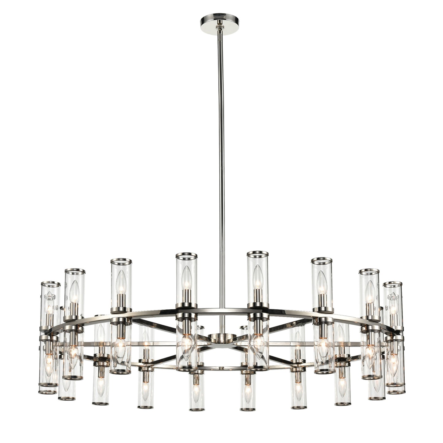 CH309036PNCG Revolve 36 Light 47-3/8" Polished Nickel | Clear Glass Chandelier