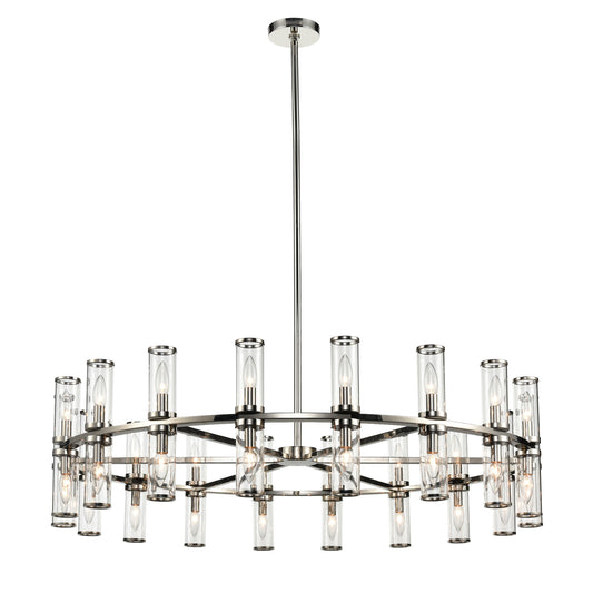 CH309036PNCG Revolve 36 Light 47-3/8" Polished Nickel | Clear Glass Chandelier