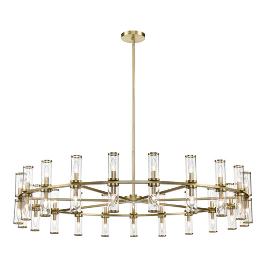 CH309042NBCG Revolve 42 Light 60-1/8" Natural Brass | Clear Glass Chandelier