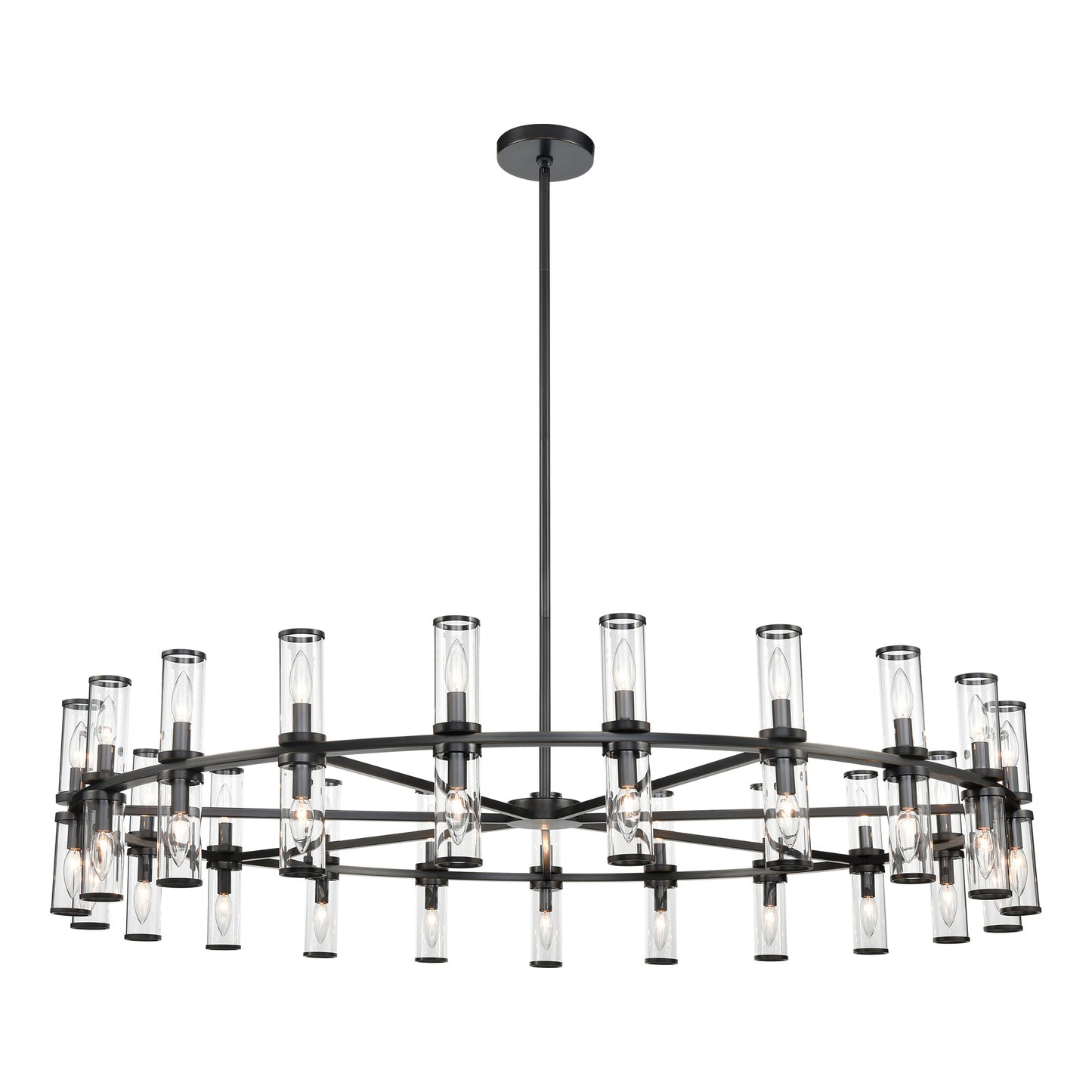 CH309042UBCG Revolve 42 Light 60-1/8" Urban Bronze | Clear Glass Chandelier