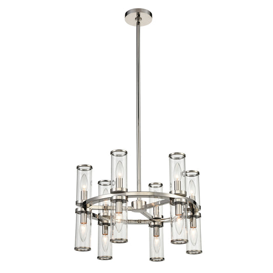 CH309066PNCG Revolve 12 Light 17-3/8" Polished Nickel | Clear Glass Chandelier