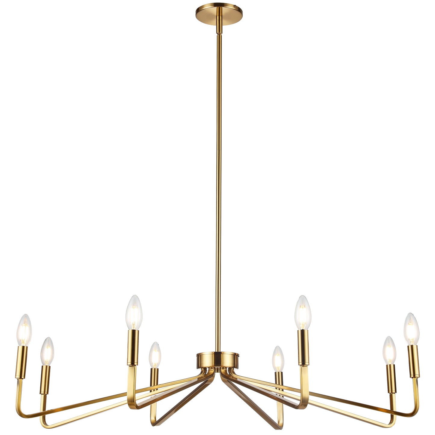 Dainolite CLN-388C-AGB 8 Light Incandescent Chandelier, Aged Brass