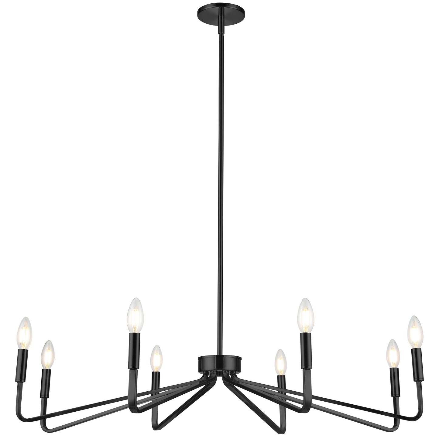 Dainolite CLN-388C-MB 8 Light Incandescent Chandelier, Matte Black