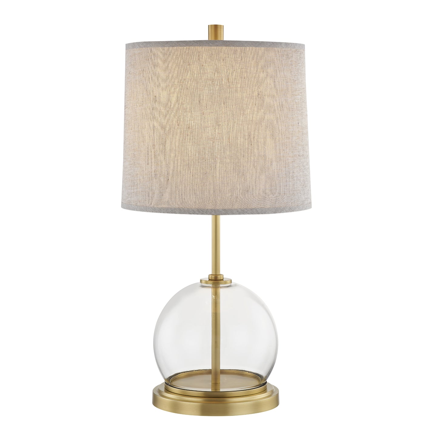 TL304023VBNL Coast 1 Light 12" Vintage Brass | Natural Linen Lamps